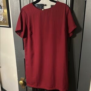 Lulus Shift and Shout Burgundy Short Sleeve Dress Size Large